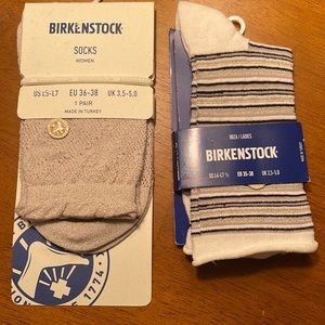 NWT 2-pair Women’s Birkenstock Subtle Glitter Socks, US Ladies 5-7